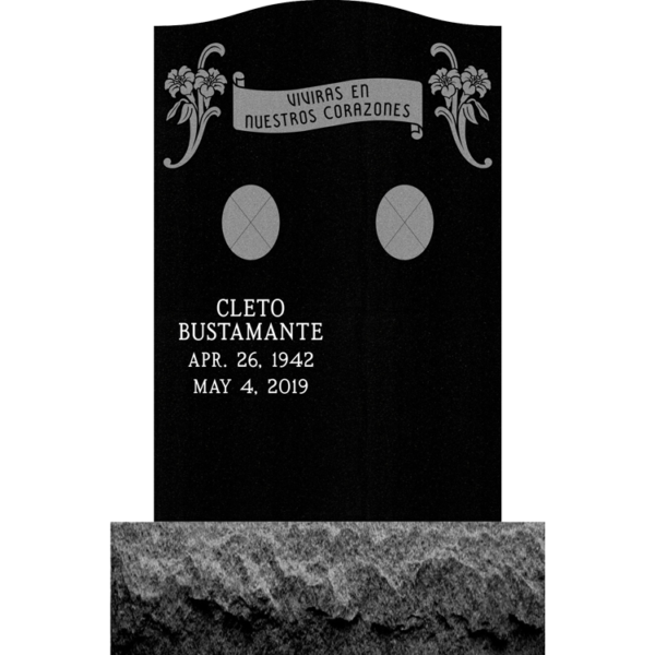 MMUC-93 upright companion gravestone marker design from Mattos Memorials in Hayward California