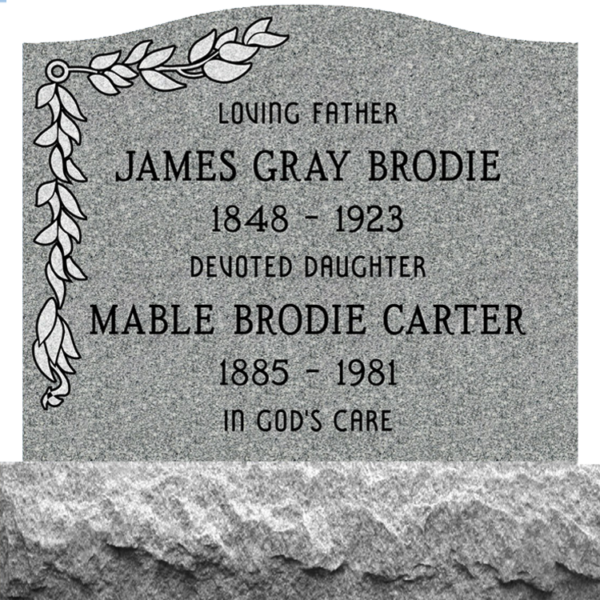 MMUC-97 upright companion gravestone marker design from Mattos Memorials in Hayward California