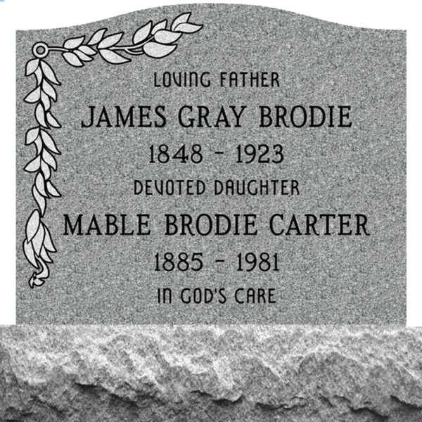 MMUC-97 upright companion gravestone marker design from Mattos Memorials in Hayward California