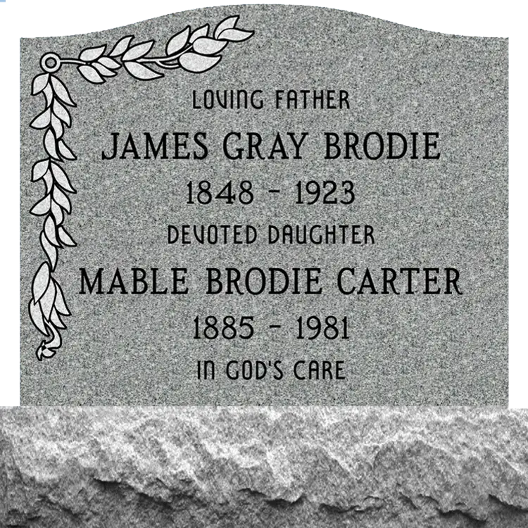 MMUC-97 upright companion gravestone marker design from Mattos Memorials in Hayward California