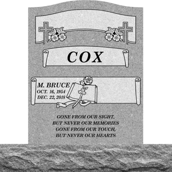 MMUC-99 upright companion gravestone marker design from Mattos Memorials in Hayward California