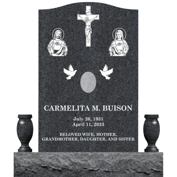 MMUS-46 graphic of an upright single gravestone marker from Mattos Memorials in Hayward California