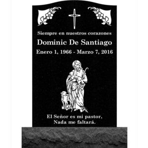 MMUS-49 upright single gravestone marker design from Mattos Memorials in Hayward California