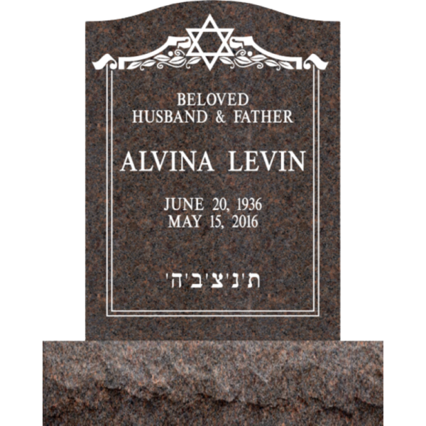 MMUS-64 upright single gravestone marker design from Mattos Memorials in Hayward California