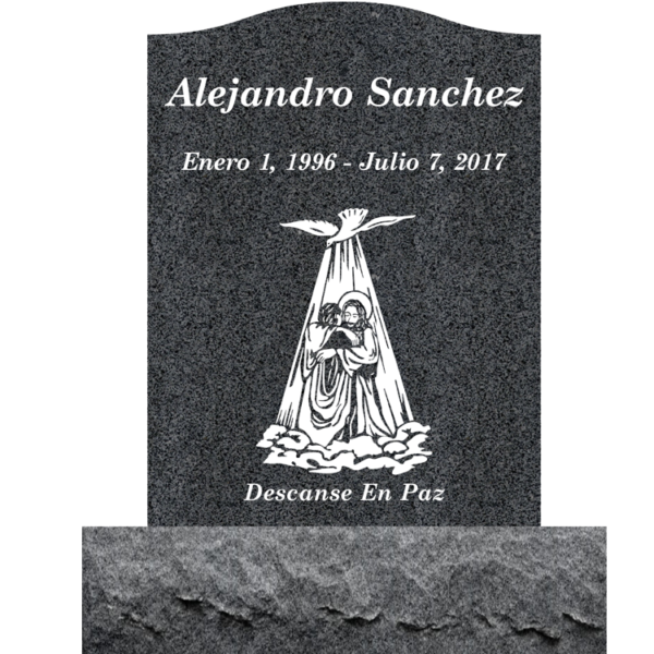 MMUS-66 upright single gravestone marker design from Mattos Memorials in Hayward California