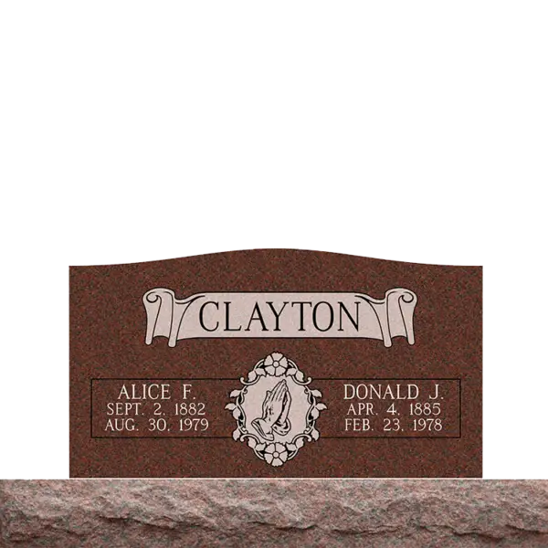 MMSC-23 Slant Companion Double Gravestone Headstone Marker in northern California Bay Area Hayward