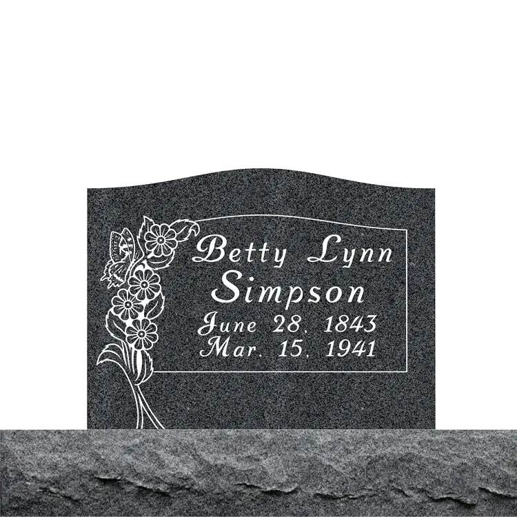 MMSS-26 graphic of a slant grave marker memorial for an individual