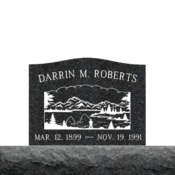 MMSS-27 graphic of a slant grave marker memorial for an individual