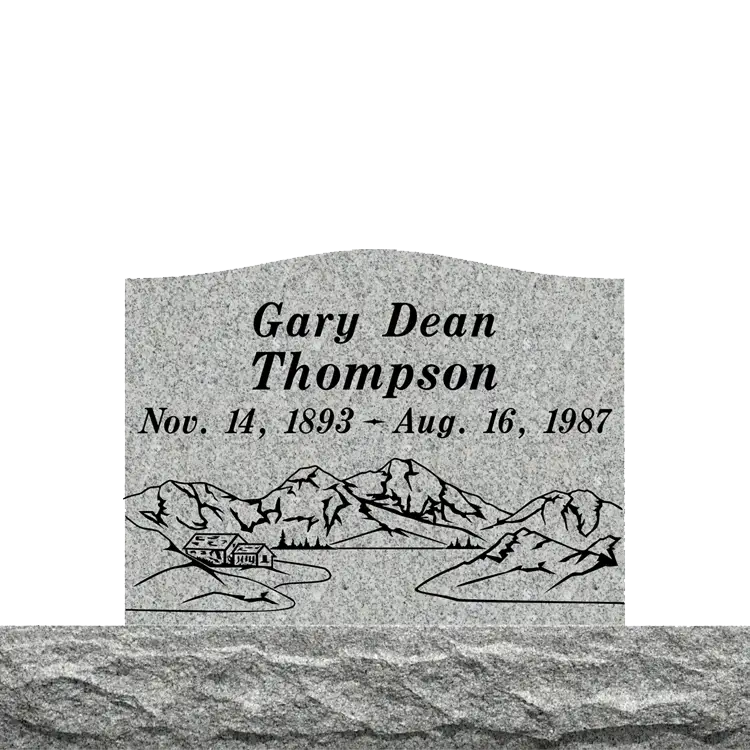 MMSS-28 graphic of a slant grave marker memorial for an individual