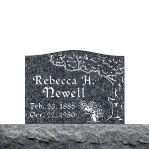 MMSS-29 graphic of a slant grave marker memorial for an individual