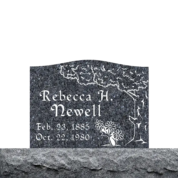 MMSS-29 graphic of a slant grave marker memorial for an individual