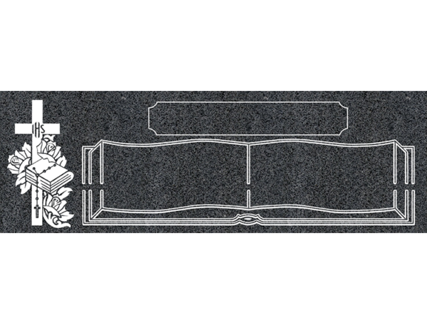 MMFC-182 Companion Flat Granite Marble Burial Markers multi-person double gravesites from Mattos Monuments