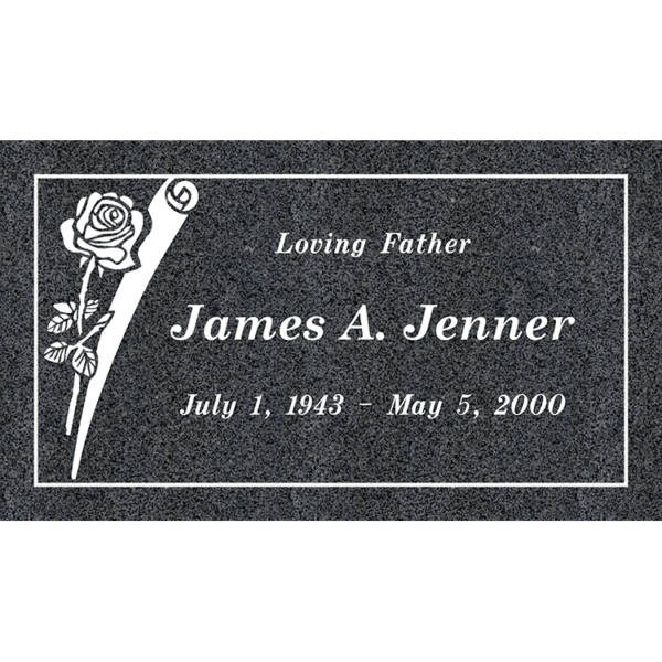MMFS-154 Single Flat Granite Marble Burial Markers Indvidual gravesites from Mattos Monuments
