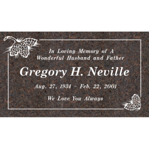 MMFS-158 Single Flat Granite Marble Burial Markers Indvidual gravesites from Mattos Monuments