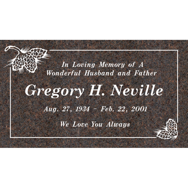 MMFS-158 Single Flat Granite Marble Burial Markers Indvidual gravesites from Mattos Monuments