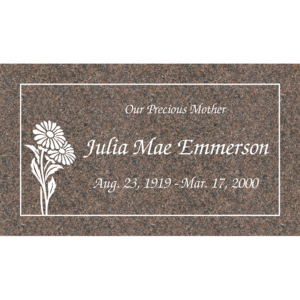 MMFS-160 Single Flat Granite Marble Burial Markers Indvidual gravesites from Mattos Monuments