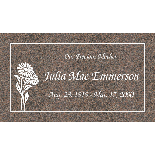MMFS-160 Single Flat Granite Marble Burial Markers Indvidual gravesites from Mattos Monuments