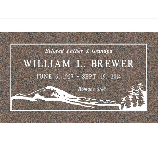 MMFS-166 Single Flat Granite Marble Burial Markers Indvidual gravesites from Mattos Monuments