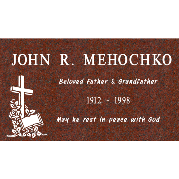 MMFS-204 Single Flat Granite Marble Burial Markers Indvidual gravesites from Mattos Monuments