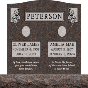 MMUC-150 Upright Companion Grave Markers for more than one person & Headstone Maker in California San Francisco Bay Area Hayward