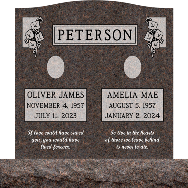 MMUC-150 Upright Companion Grave Markers for more than one person & Headstone Maker in California San Francisco Bay Area Hayward