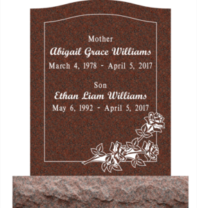 MMUC-157 Upright Companion Grave Markers for more than one person & Headstone Maker in California San Francisco Bay Area Hayward