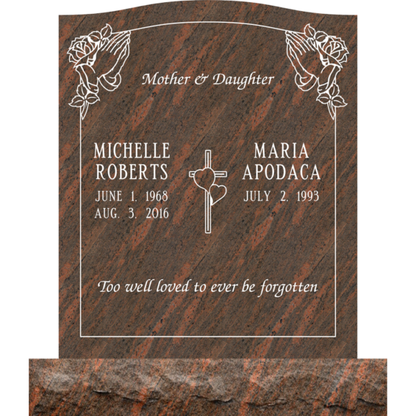 MMUC-160 Upright Companion Grave Markers for more than one person & Headstone Maker in California San Francisco Bay Area Hayward