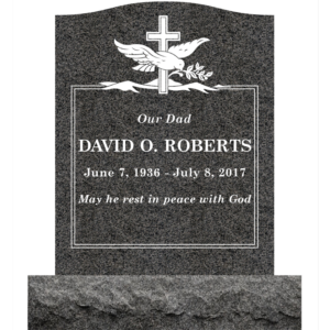 MMUS-20 upright single gravestone marker design from Mattos Memorials in Hayward California