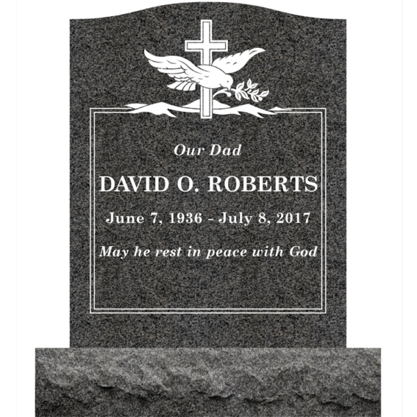 MMUS-20 upright single gravestone marker design from Mattos Memorials in Hayward California