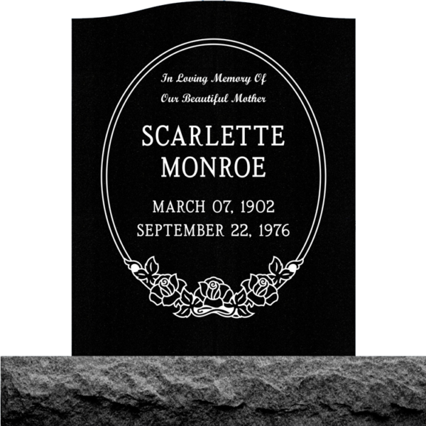 MMUS-69 upright single gravestone marker design from Mattos Memorials in Hayward California