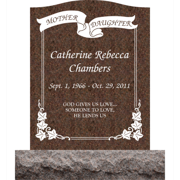 MMUS-71 upright single gravestone marker design from Mattos Memorials in Hayward California