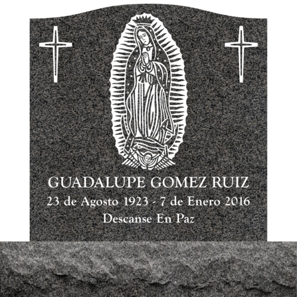 MMUS-72 upright single gravestone marker design from Mattos Memorials in Hayward California