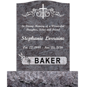 MMUS-73 upright single gravestone marker design from Mattos Memorials in Hayward California