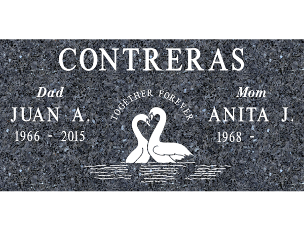 MMFC-203 Companion Flat Granite Marble Burial Markers multi-person double gravesites from Mattos Monuments