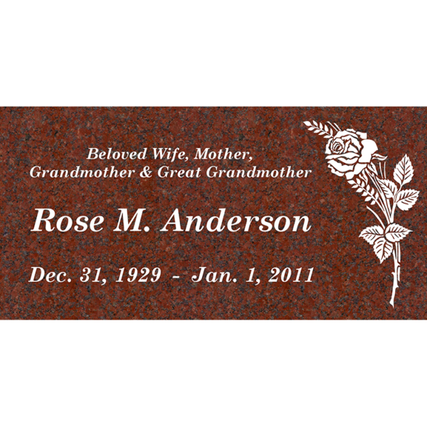 MMFS-226 Single Flat Granite Marble Burial Markers Indvidual headstone Mattos