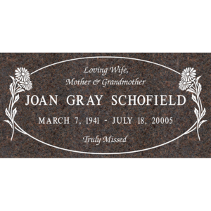 MMFS-250 Single Flat Granite Marble Burial Markers Indvidual gravesites from Mattos Monuments