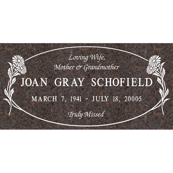 MMFS-250 Single Flat Granite Marble Burial Markers Indvidual gravesites from Mattos Monuments