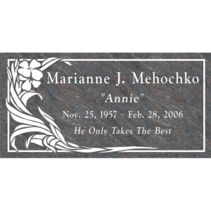 MMFS-251 Single Flat Granite Marble Burial Markers Indvidual gravesites from Mattos Monuments