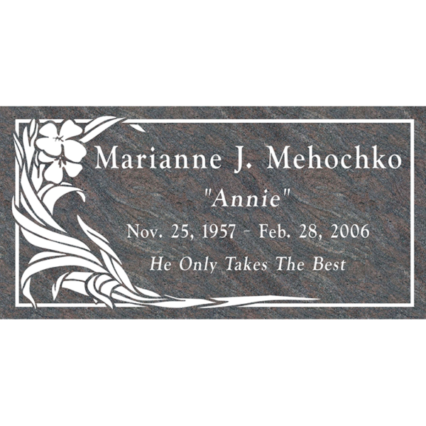 MMFS-251 Single Flat Granite Marble Burial Markers Indvidual gravesites from Mattos Monuments