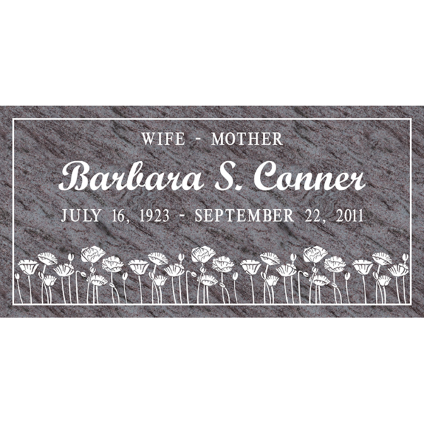 MMFS-268 Single Flat Granite Marble Burial Markers Indvidual gravesites from Mattos Monuments