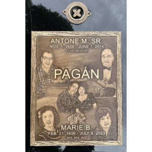 photo of a bronze gravesite memorial marker