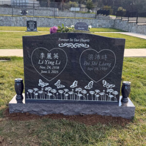 MMUC-167 Upright Companion Grave Markers for more than one person & Headstone Maker in California San Francisco Bay Area Hayward