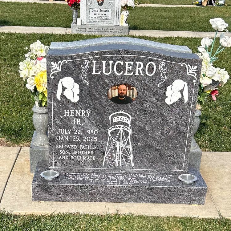 MMUC-168 Upright Companion Grave Markers for more than one person & Headstone Maker in California San Francisco Bay Area Hayward