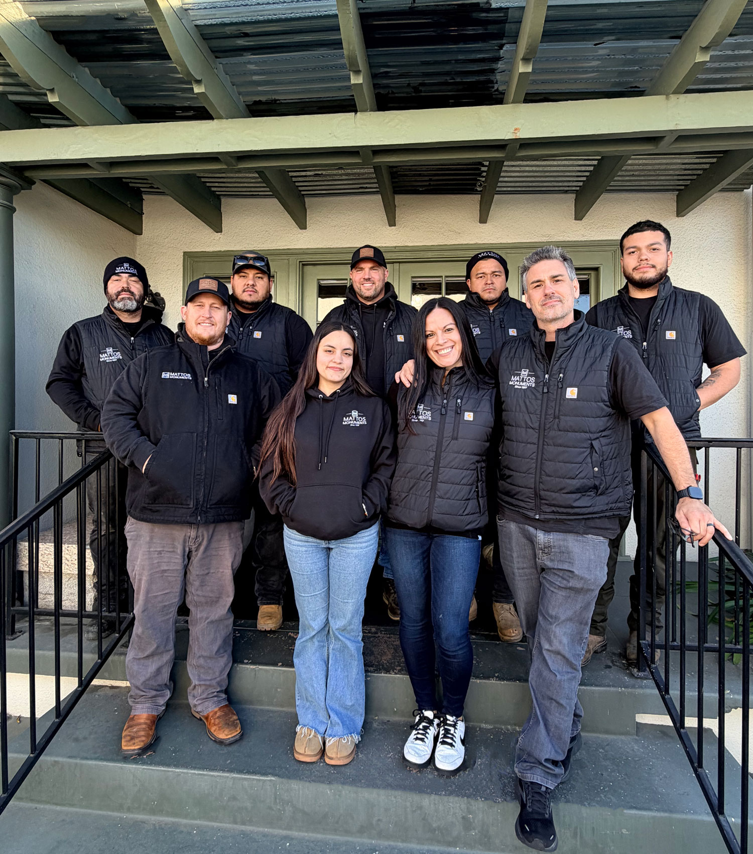 About us. Photo of employees and owners of Mattos Monuments in Hayward, California