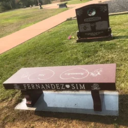 photo of Memorial Benches gravestone memorial at Lone Tree Cemetery in Hayward, California