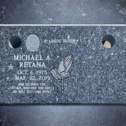 Headstone example at Cedar Lawn Cemetery in Fremont, California