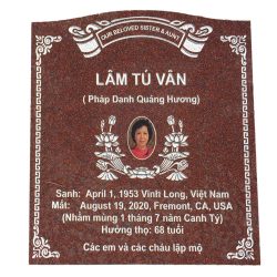 Headstone example at Cedar Lawn Cemetery in Fremont, California